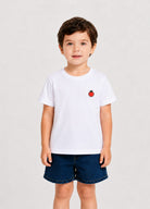 Unisex Çocuk Beyaz Pizza T-Shirt