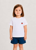 Unisex Çocuk Beyaz Pizza T-Shirt