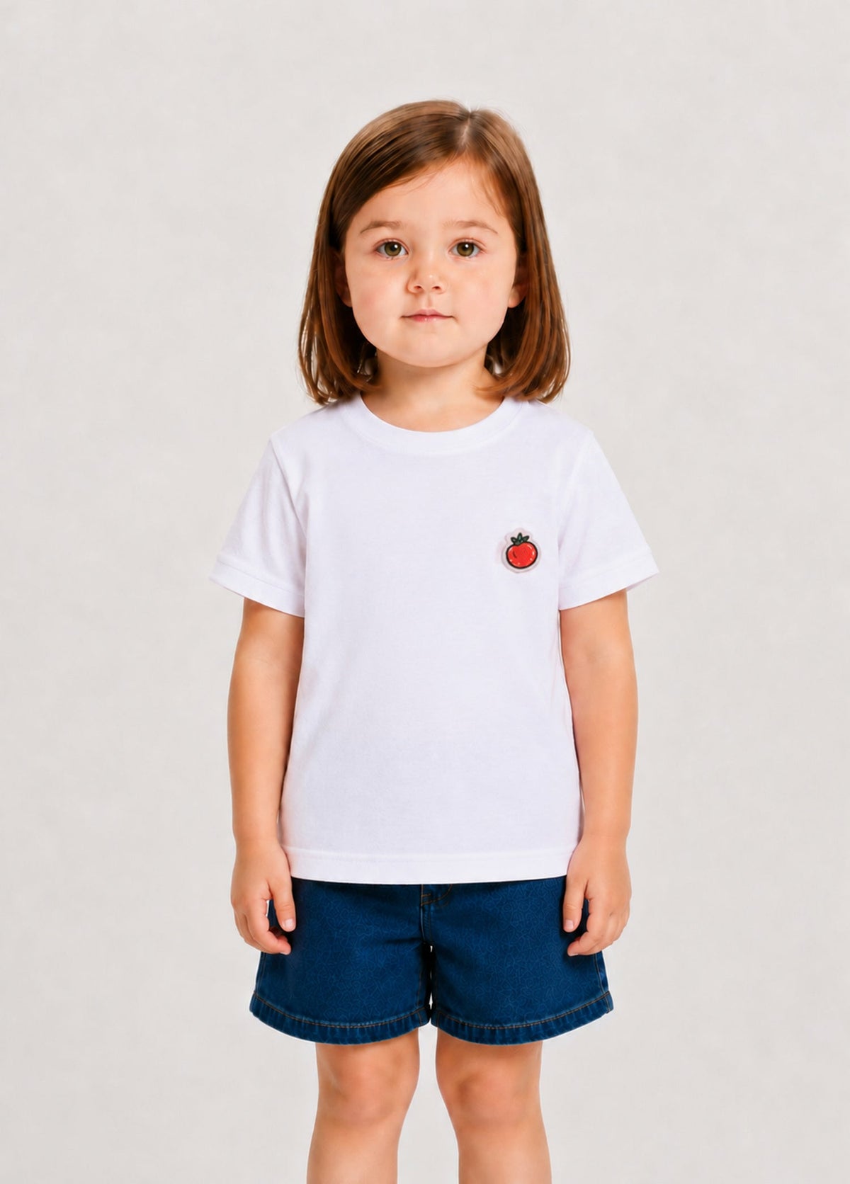 Unisex Çocuk Beyaz Pizza T-Shirt