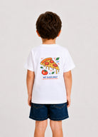 Unisex Çocuk Beyaz Pizza T-Shirt
