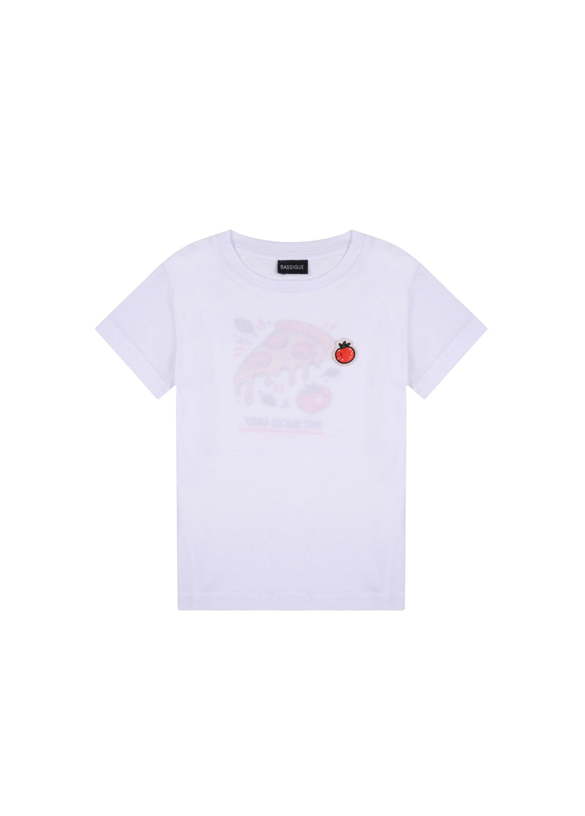 Unisex Çocuk Beyaz Pizza T-Shirt