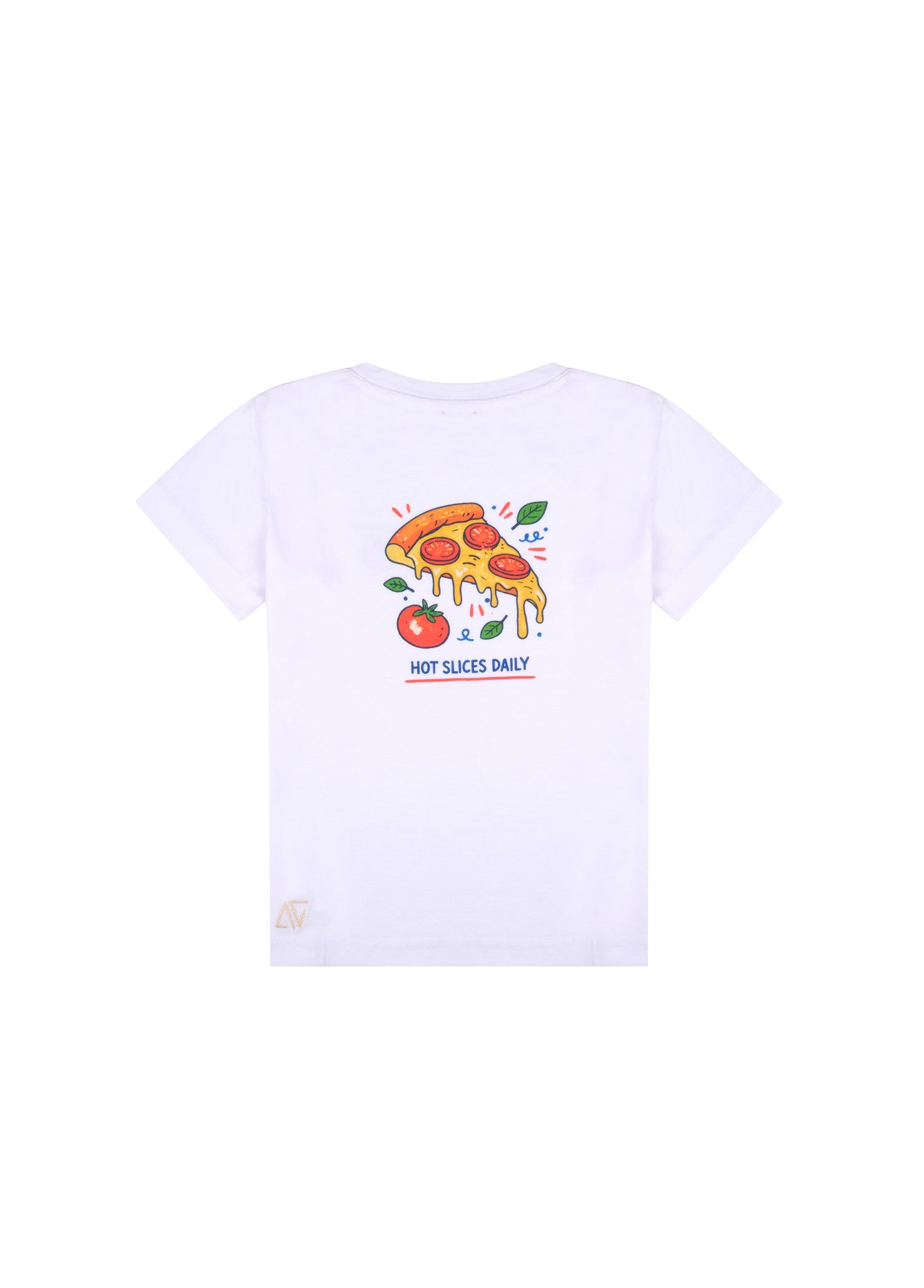 Unisex Çocuk Beyaz Pizza T-Shirt