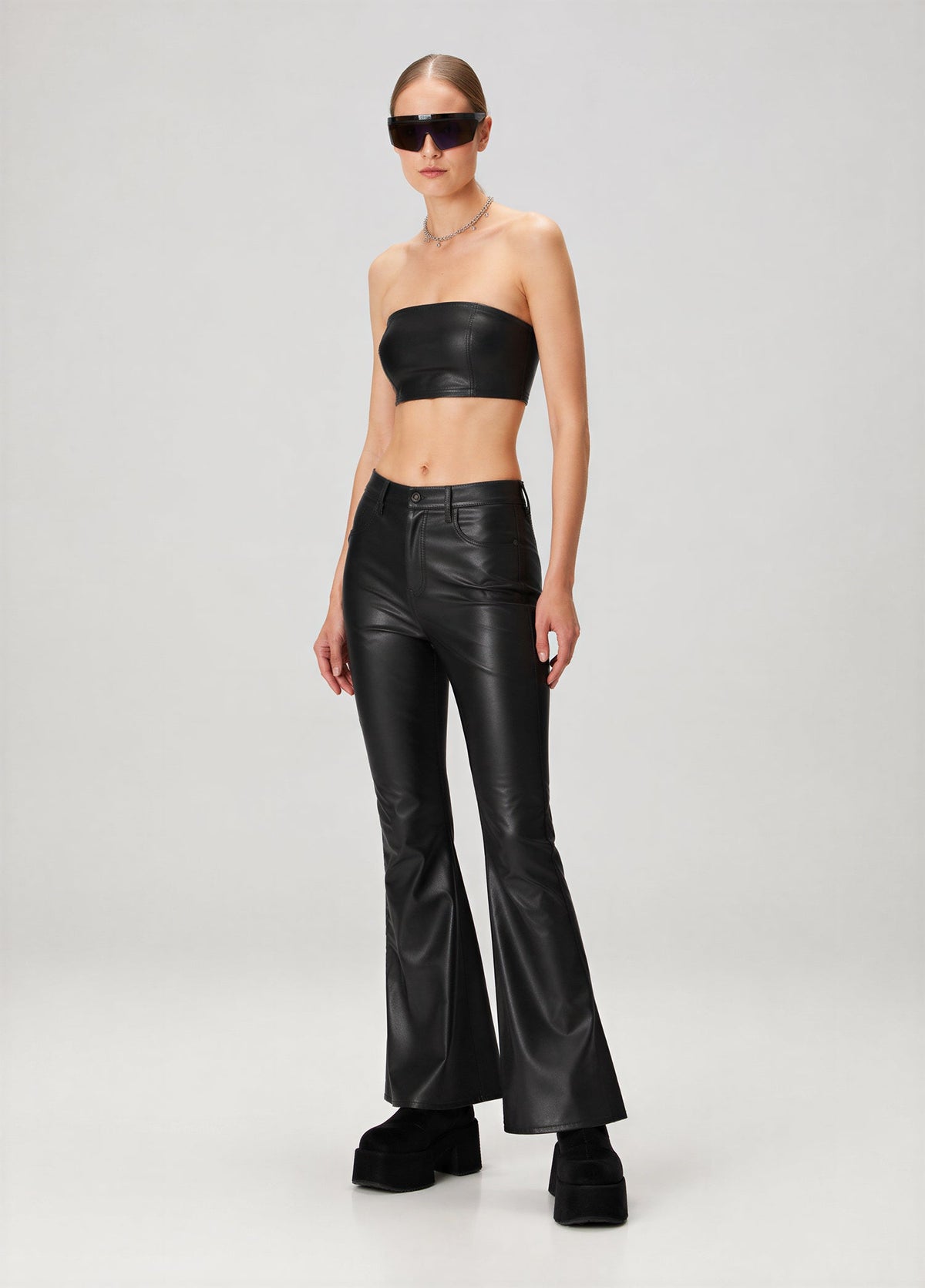 Vegan Deri Bralet - Siyah