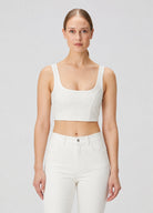 Vegan Deri Tank Top - Beyaz