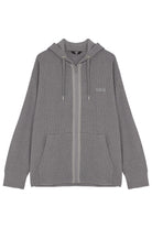 Waffle Fermuarlı Sweatshirt - Gri