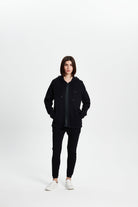 Waffle Zipper Sweatshirt - Siyah