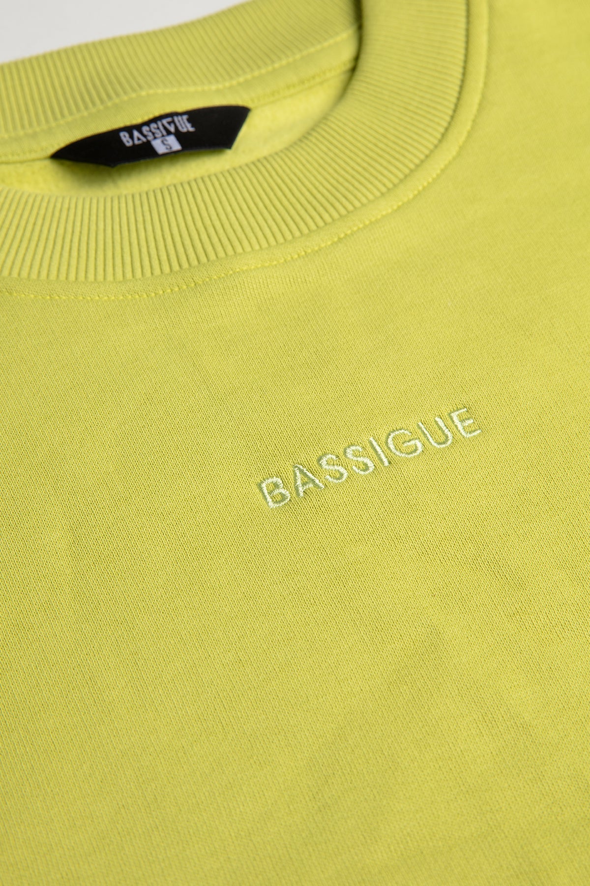 Yeşil Klasik Bisiklet Yaka Sweatshirt