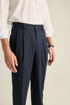 Batts-Marcus Yüksel Bel Pantolon Lacivert-Pantolon-4-Milagron.com