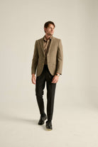 Batts-Matteo Blazer Küçük Kareli Açık Kahve-Ceket-2-Milagron.com