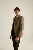 Batts-Matteo Blazer Küçük Kareli Açık Kahve-Ceket-5-Milagron.com