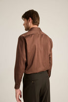 Batts-Vincent Koyu Kahve Saten Gömlek-Gömlek-4-Milagron.com