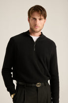 Batts-Volpe Half Zipped Triko Siyah-Sweatshirts & Hoodies-3-Milagron.com