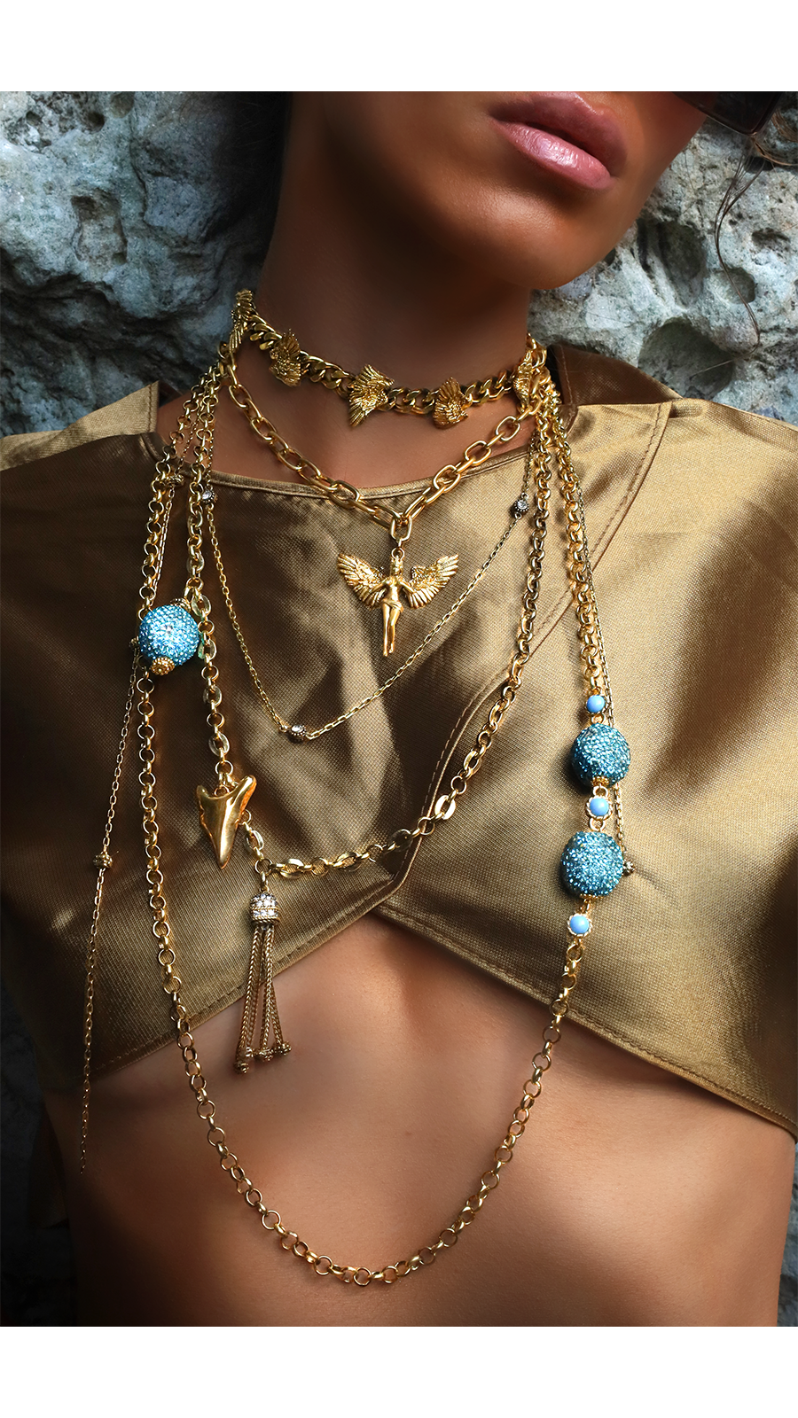 Bayemeyc-Blar Çoklu Zi̇nci̇r Kolye-Kolye-2-Milagron.com