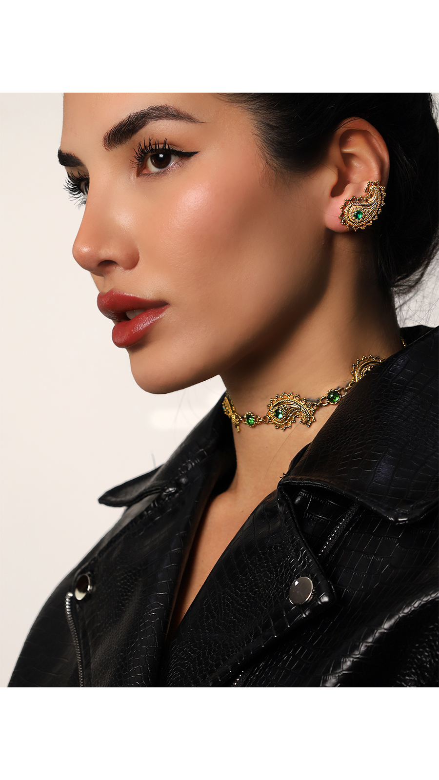 Bayemeyc-Emperor Altın Kaplama Cuff Küpe-Küpe-4-Milagron.com