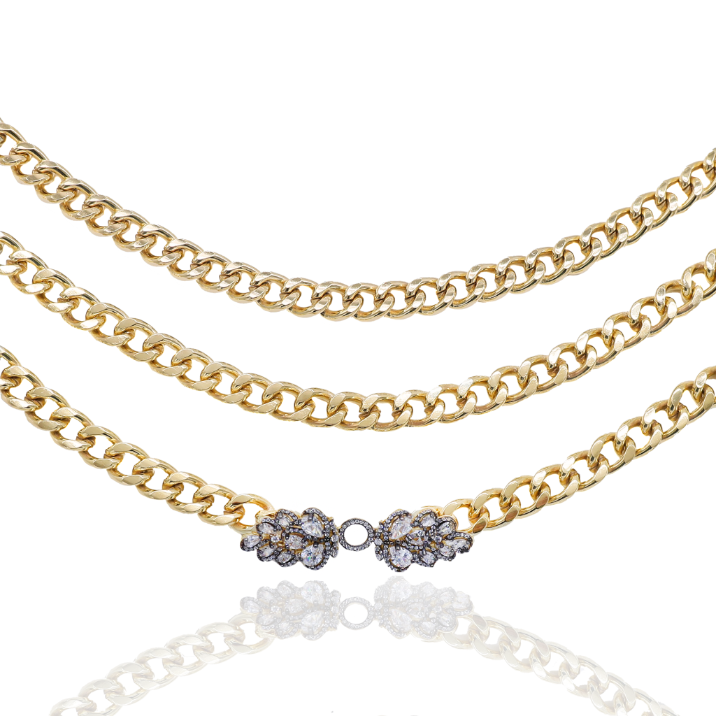 Bayemeyc-Fiore Altın Kaplama Çoklu Kolye-Kolye-1-Milagron.com