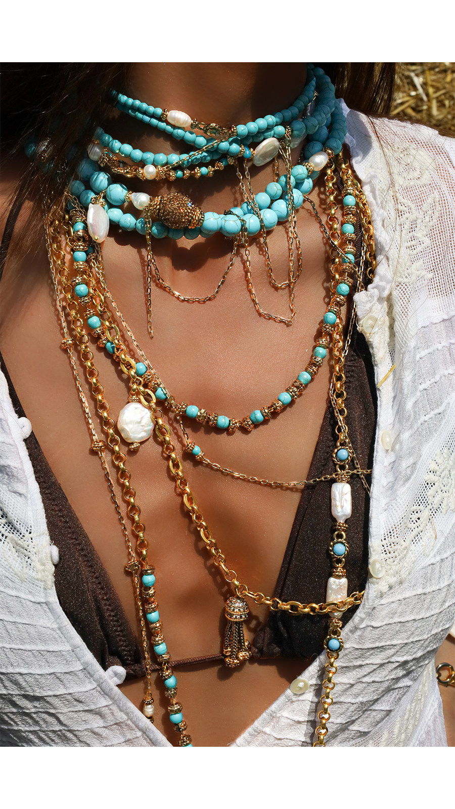 Bayemeyc-Gitano Turkuaz Doğal Taş Kolye-Kolye-2-Milagron.com