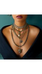 Bayemeyc-Kaplan Kalp Moti̇fli̇ Choker Kolye Set-Kolye-2-Milagron.com