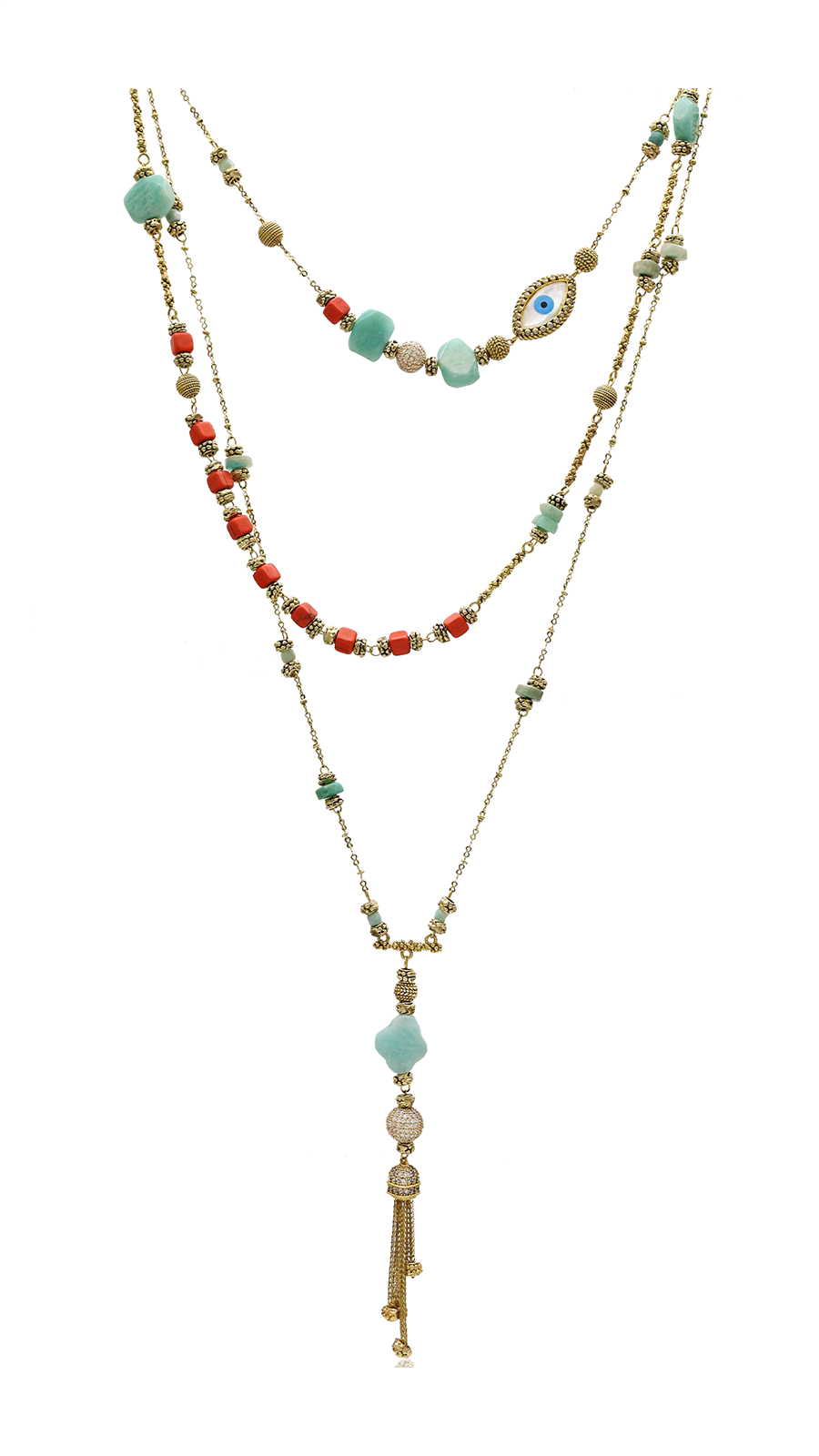 Bayemeyc-Mezclado Çoklu Zi̇nci̇r Kolye-Kolye-1-Milagron.com