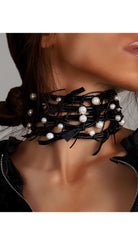 Pellis Deri Choker Kolye