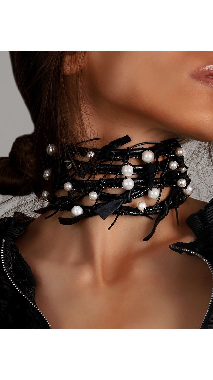 Bayemeyc-Pellis Deri̇ Choker Kolye-Kolye-4-Milagron.com