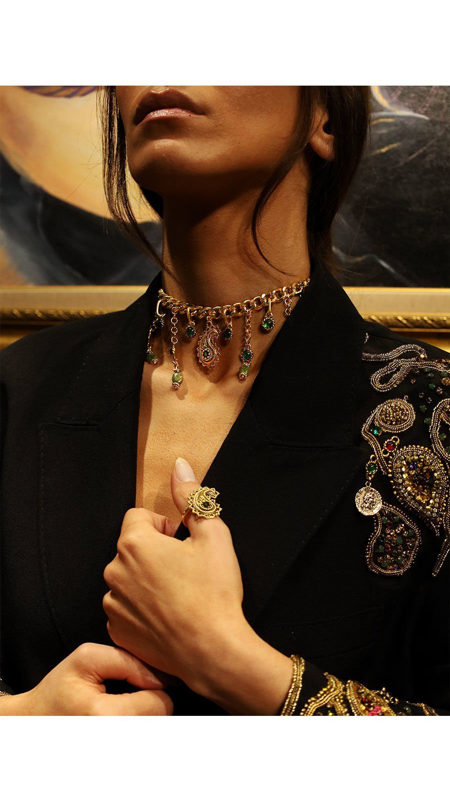 Bayemeyc-Royal Altın Kaplama Choker Kolye-Kolye-3-Milagron.com