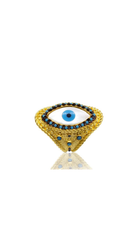 Bayemeyc-Sabra Mavi̇ Sedef Taşlı Altin Kaplama Yüzük-Yüzük-1-Milagron.com