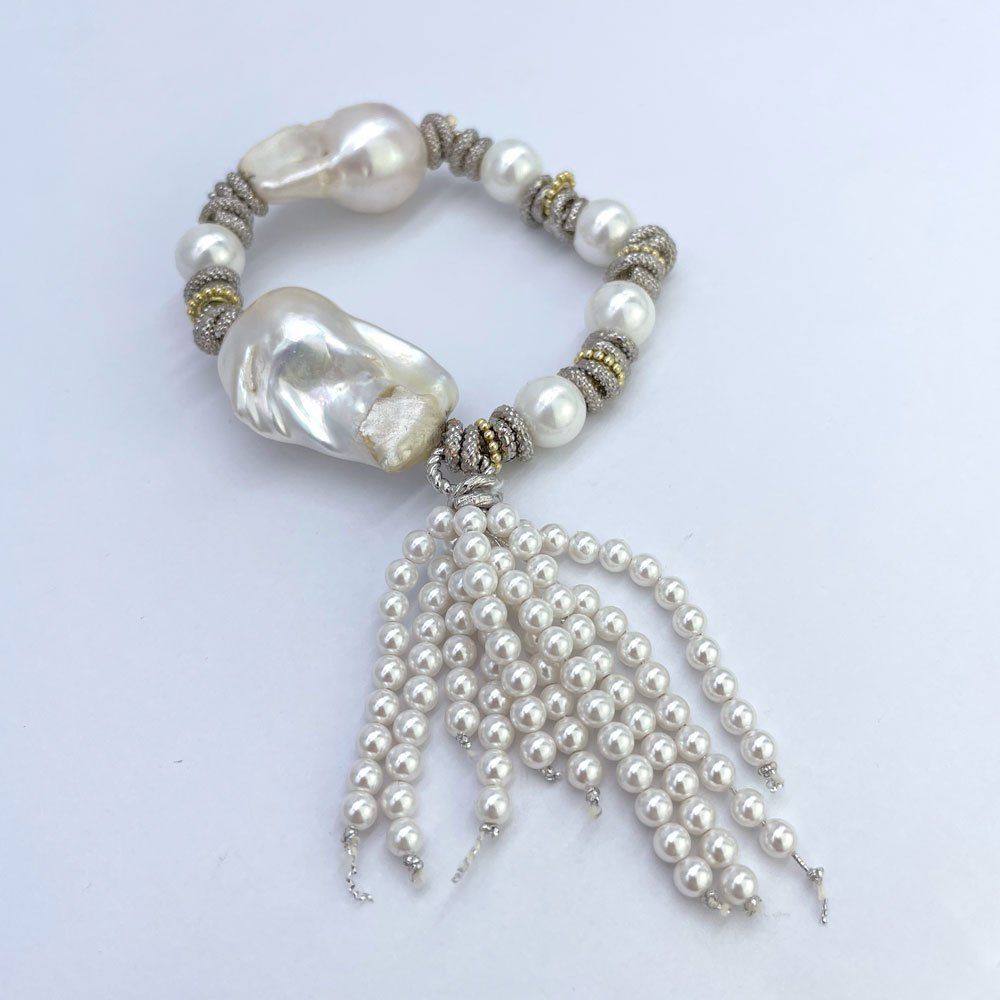 Bayemeyc-Suma 925 Ayar Gümüş Barok İnci̇ Bi̇lekli̇k-Bileklik-1-Milagron.com