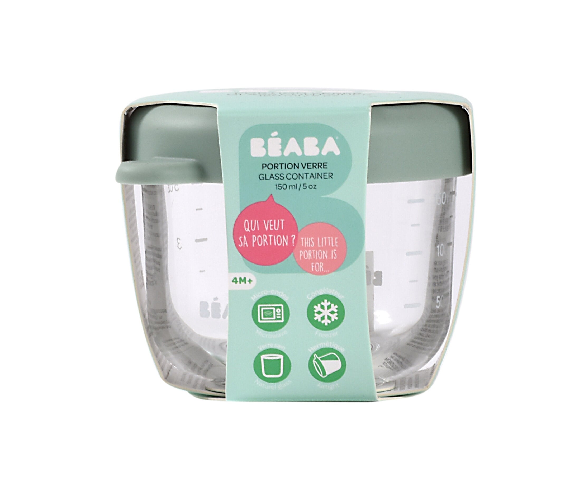Beaba Bebek Cam Mama Kavanozu 150 Ml, Sage Green