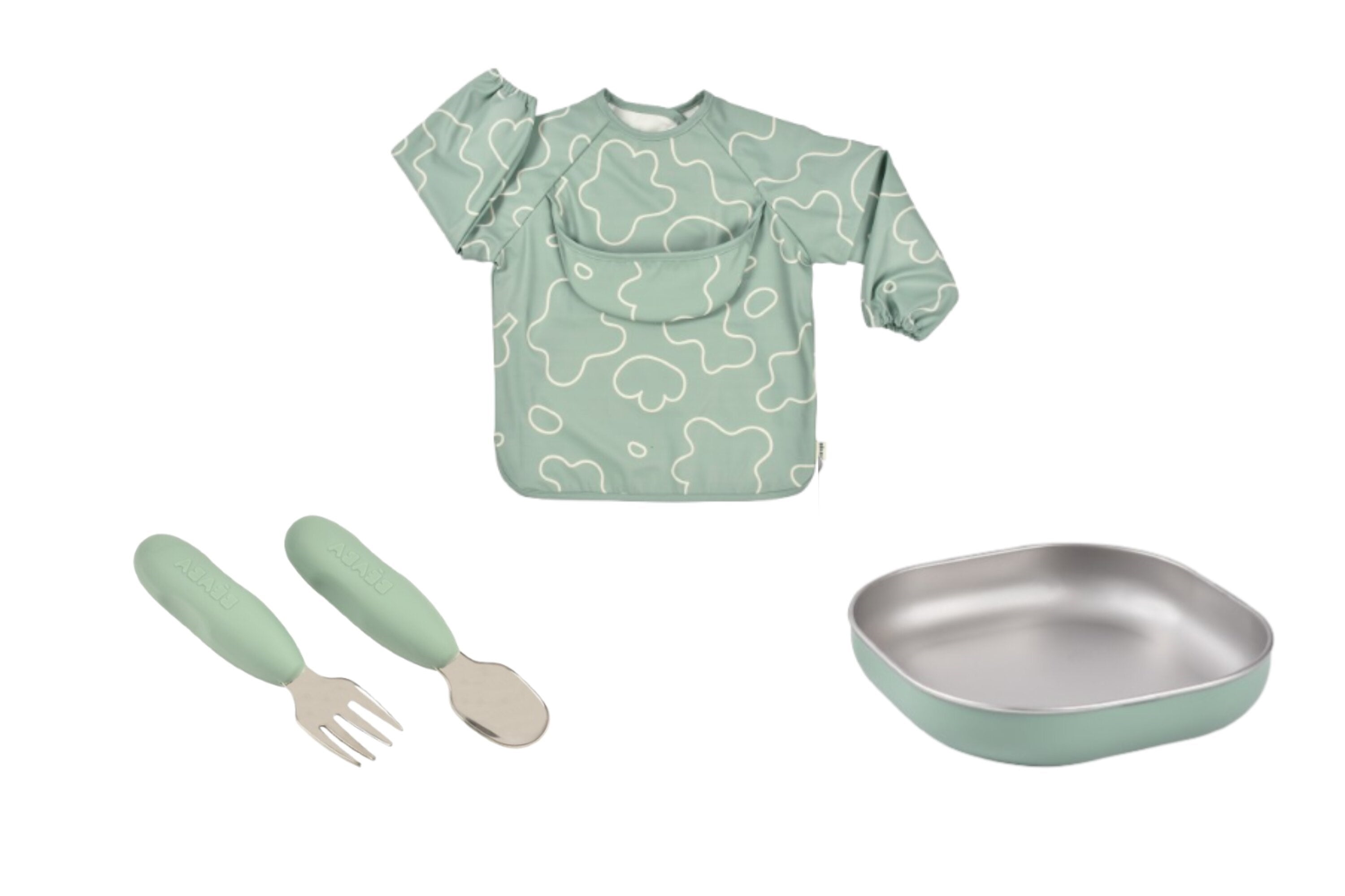 Beaba İLk Yemek Setim Çelik, Sage Green