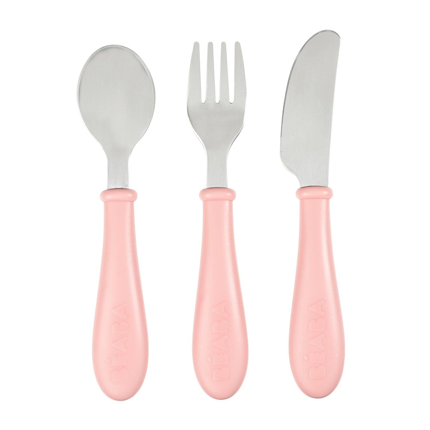 Paslanmaz Çelik Çatal Bıçak Kaşık Seti, Old Pink