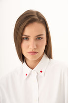 Beauty Bites-Yaka Kalp Detaylı Amelie Oversize Gömlek-Gömlek-2-Milagron.com