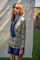 Bed and Beyond-Şortlu Anvelop Pijama Takımı - Mediterranean-Pijama Takımı-1-Milagron.com