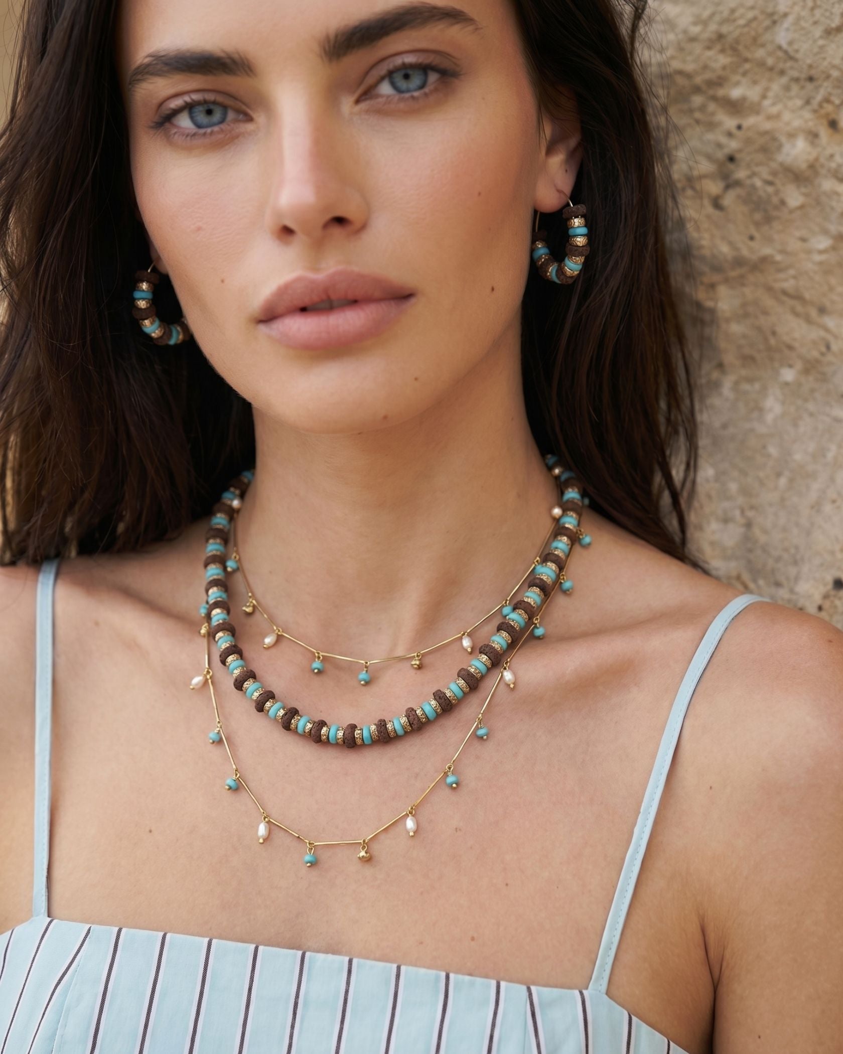 Amber Tide Natural Stone Necklace