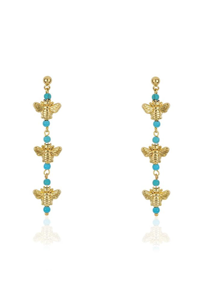 Berrin Özkan-Bee Love Drop Earrings-Küpe-1-Milagron.com