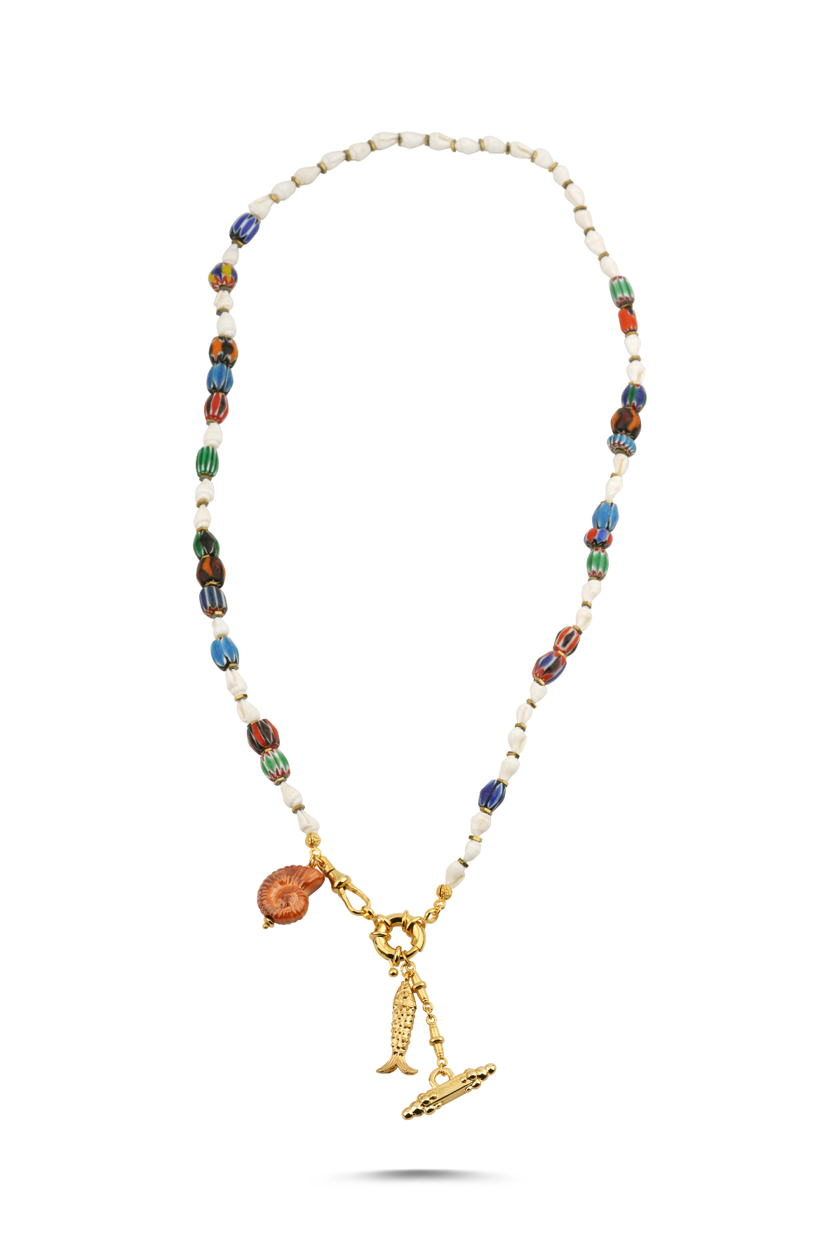 Berrin Özkan-Boho Tide Seashell Long Necklace-Kolye-1-Milagron.com