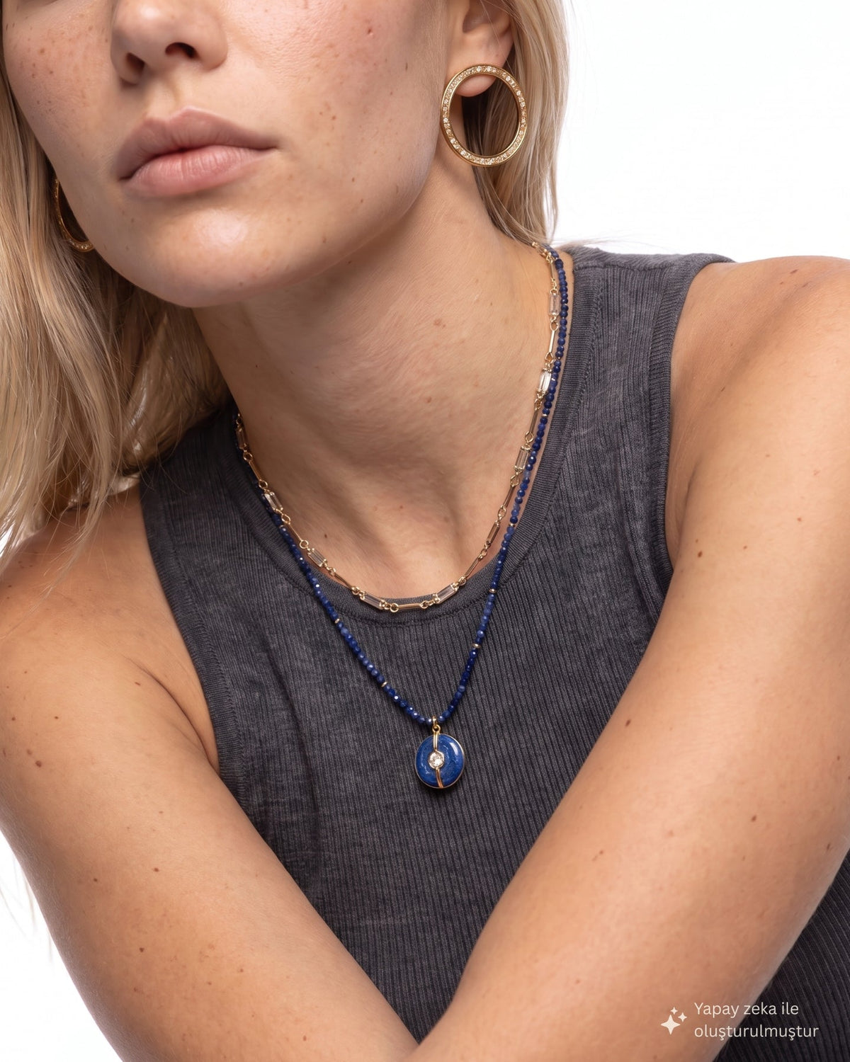 Celeste Lapis Double Row Necklace