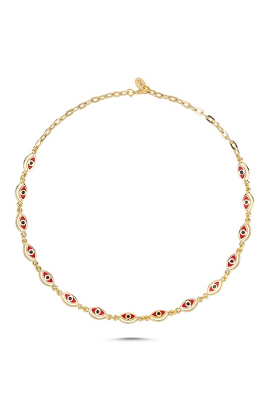 Cleopatra Red Evil Eye Necklace