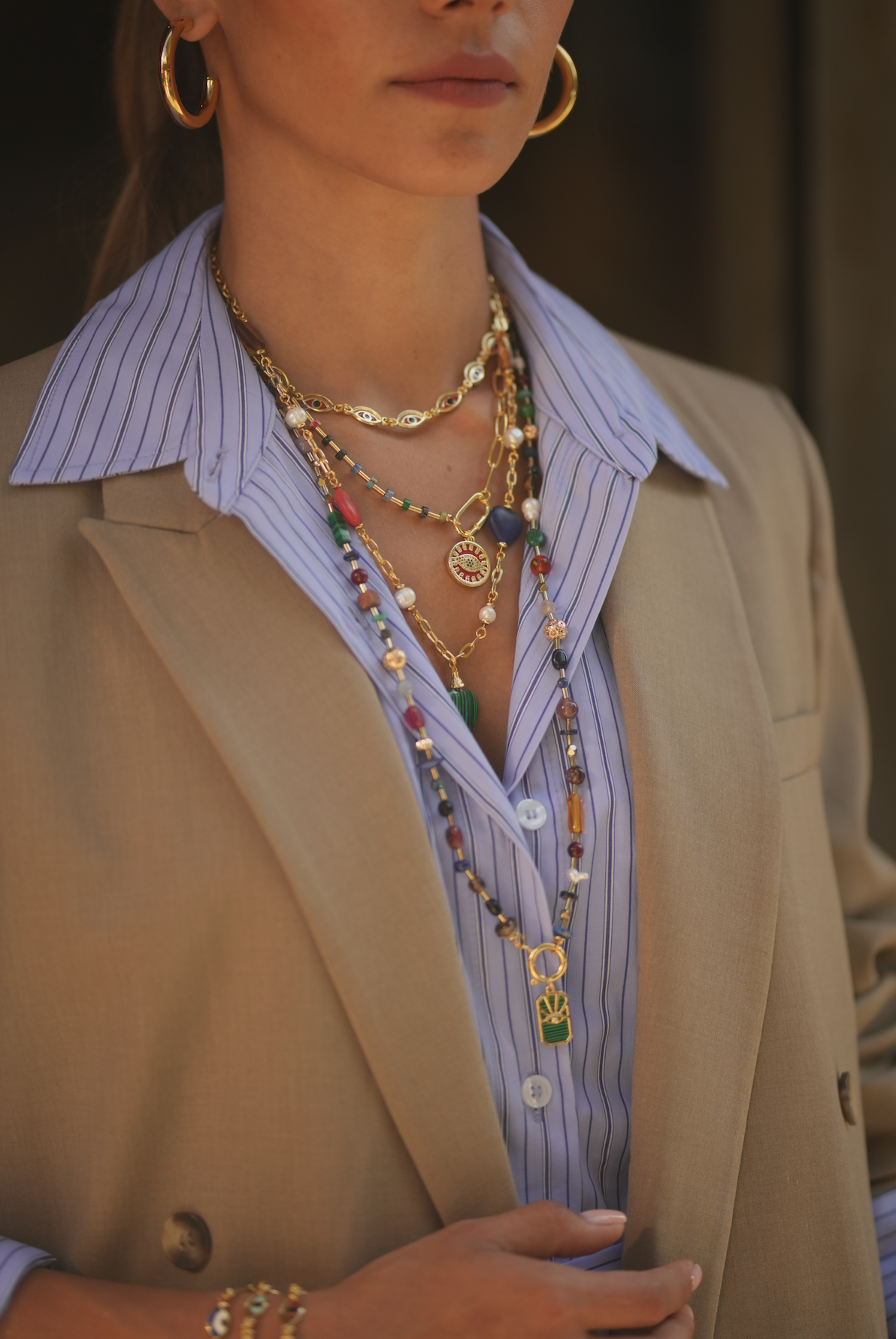 Berrin Özkan-Cleopatra Red Evil Eye Necklace-Kolye-3-Milagron.com