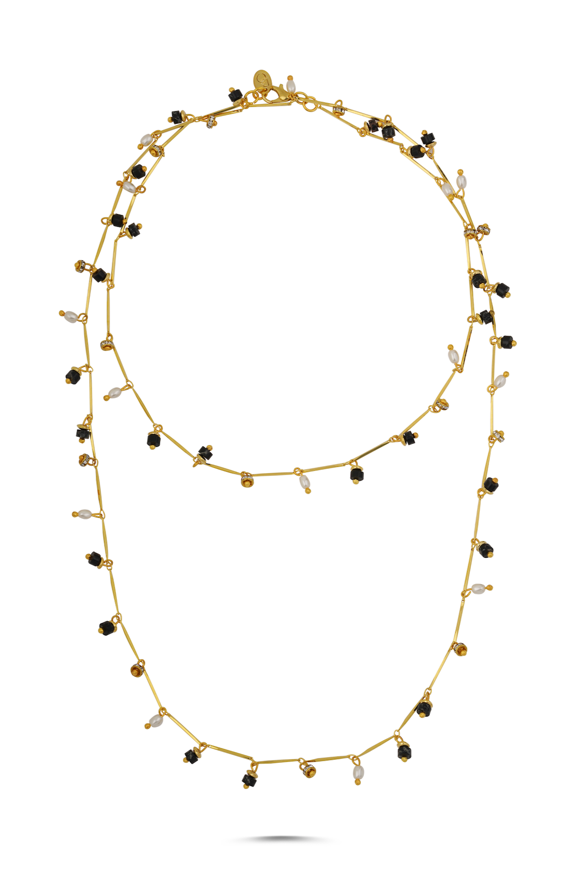 Berrin Özkan-Dancing Disco Black Sparkle Long Necklace-Kolye-1-Milagron.com