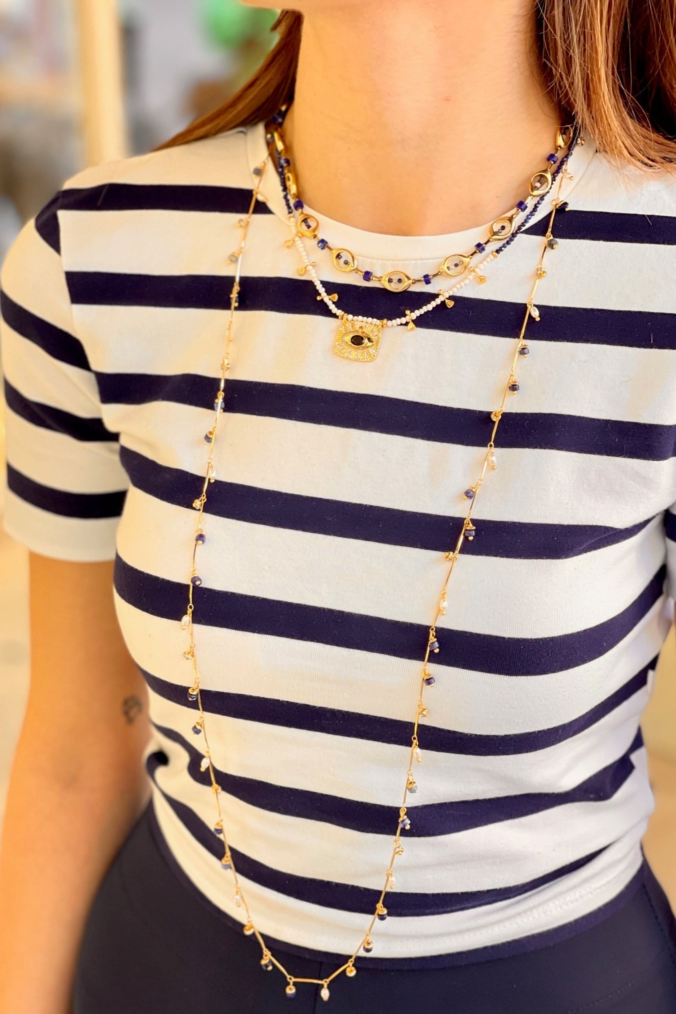 Berrin Özkan-Dancing Disco Lapis Sparkle Long Necklace-Kolye-2-Milagron.com