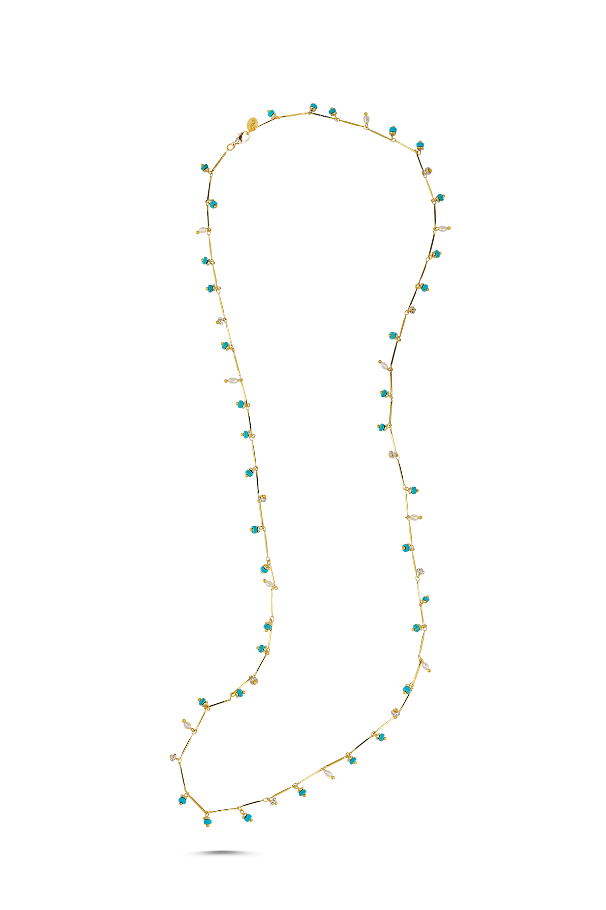 Berrin Özkan-Dancing Disco Turquoise Sparkle Long Necklace-Kolye-3-Milagron.com