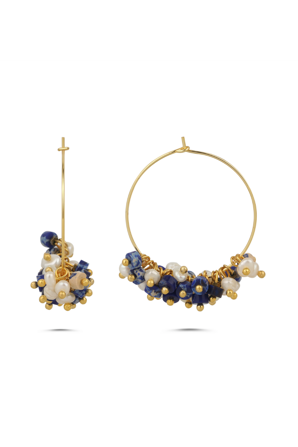 Berrin Özkan-Diana Lapis Pearl Earrings-Küpe-1-Milagron.com