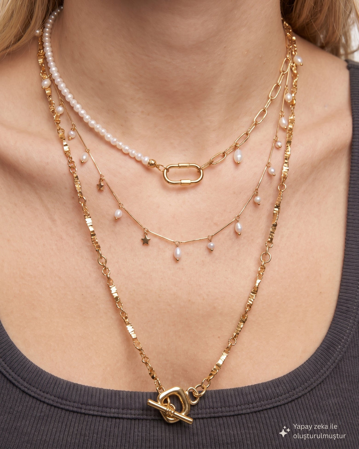 Drape Gold Plated Chain Necklace