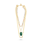 Fortune Malachite Hamsa Layered Necklace