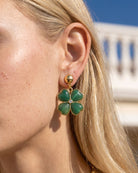 Garden Clover Green Aventurine Earrings