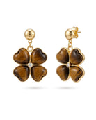 Garden Clover Tiger Eye Earrings