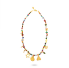 Golden Nomad Multicolor Charm Necklace