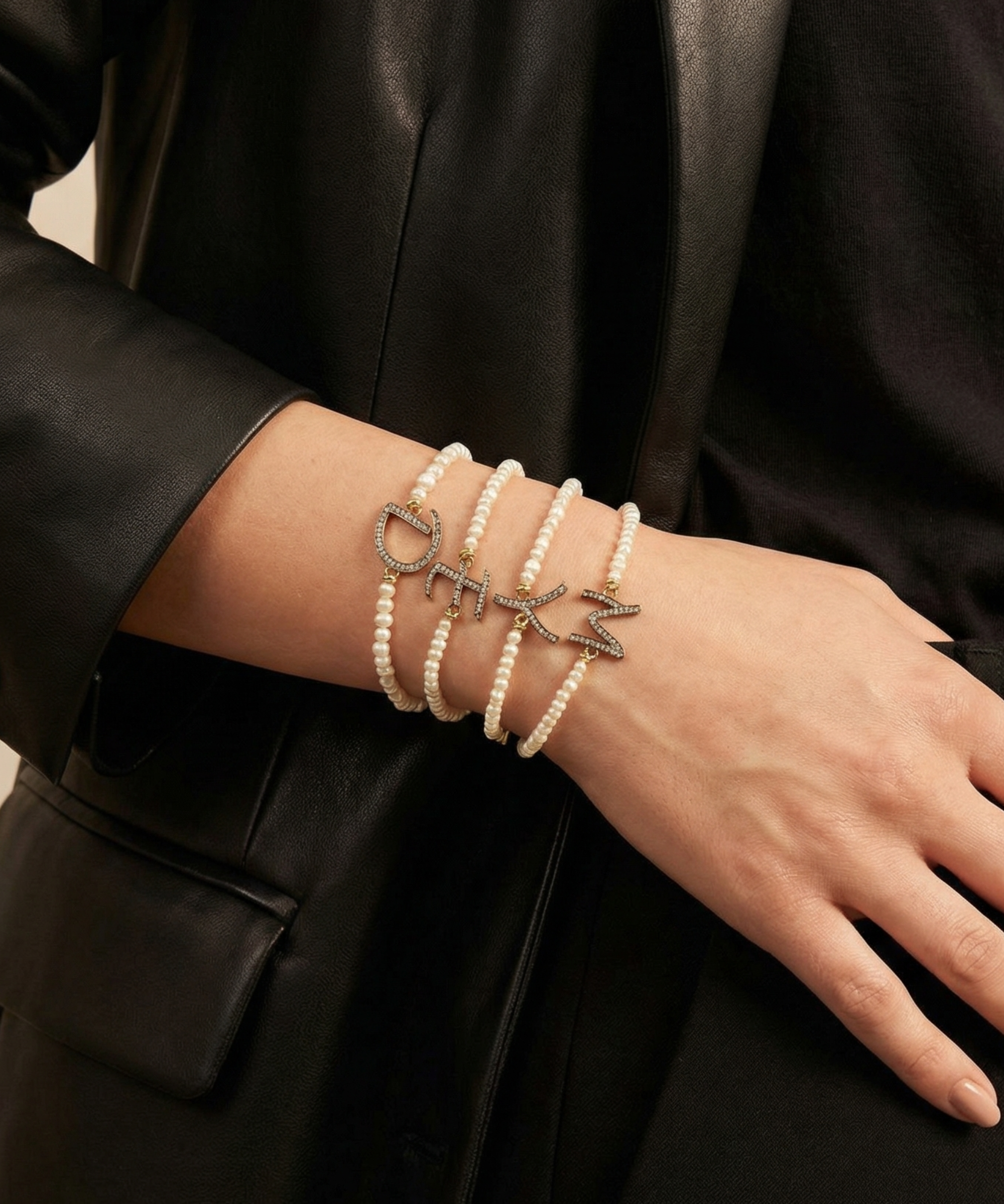 Grace Pearl Letter Bracelet