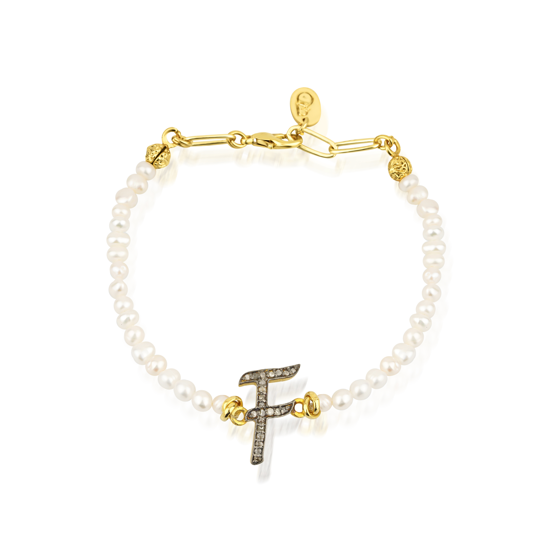Grace Pearl Letter Bracelet
