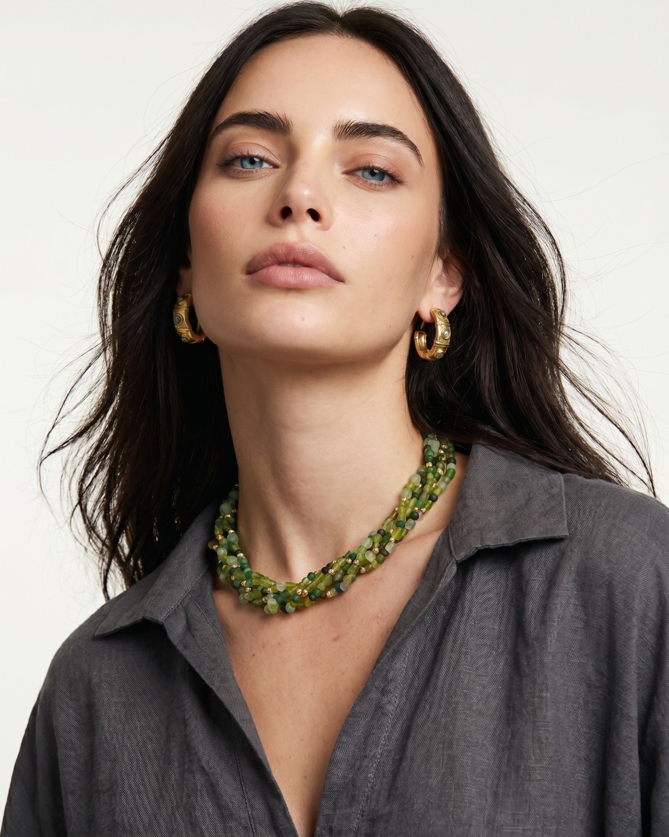 Gypset Palm Green Natural Stone Necklace
